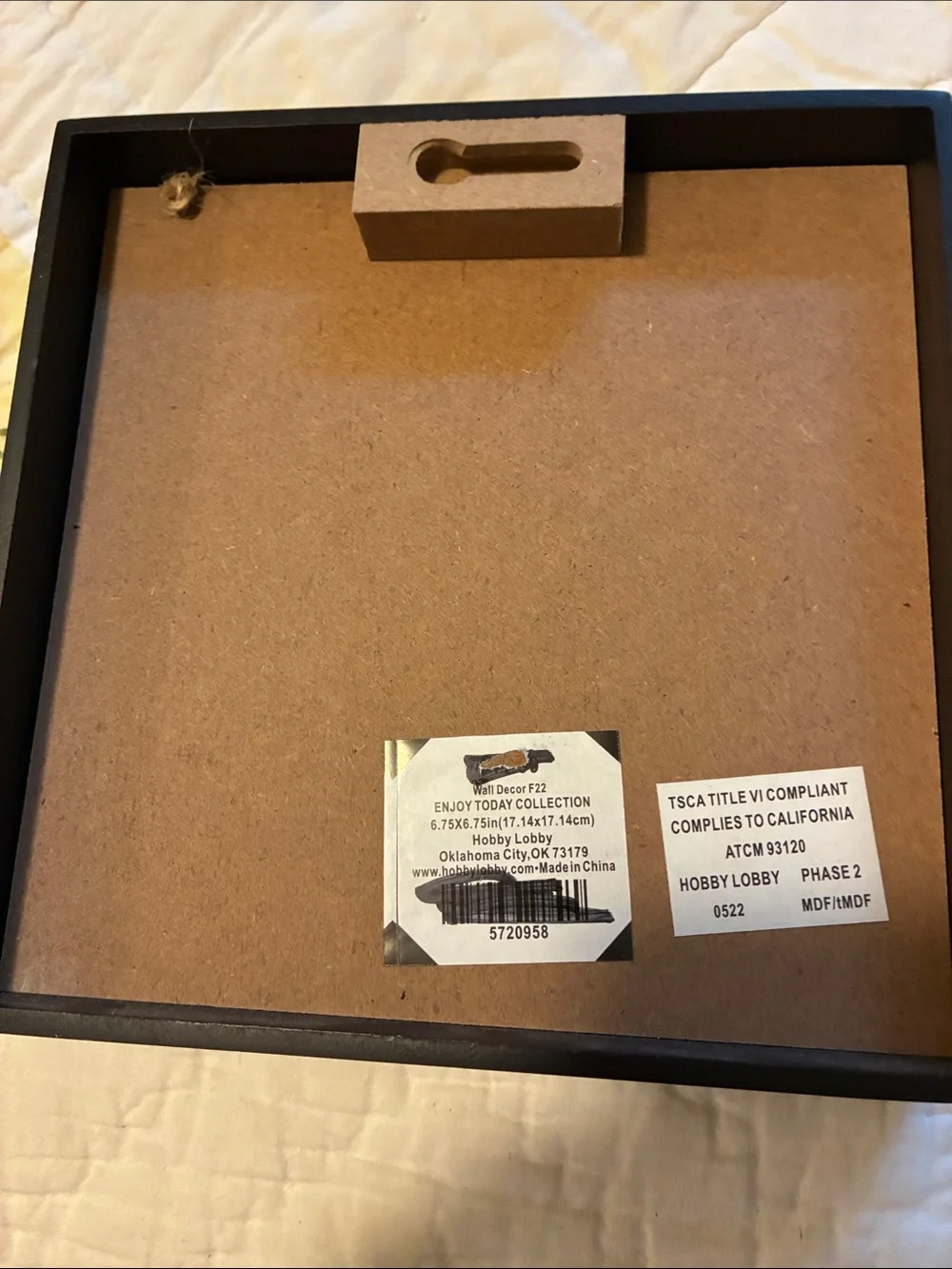 Hobby Lobby framed wall